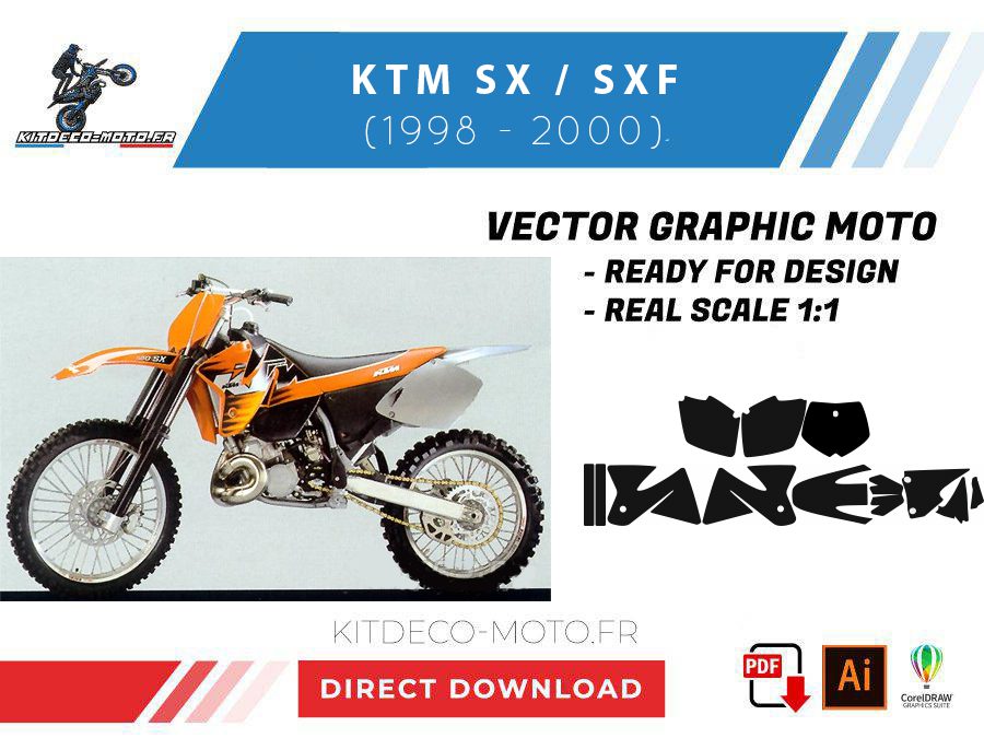template ktm sx / sxf (1998 2000) vector