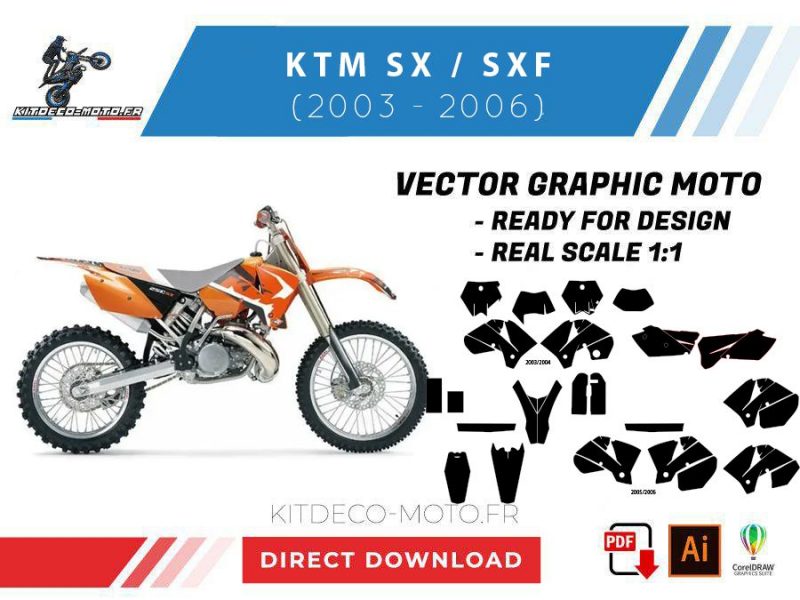 template ktm sx / sxf (2003 2006) vector