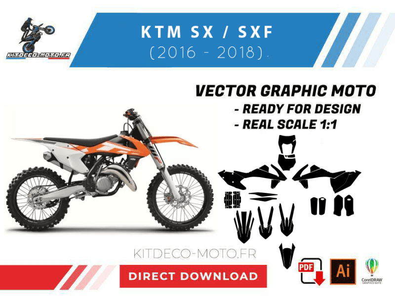 modello ktm sx/sxf (2016 2018) vettoriale