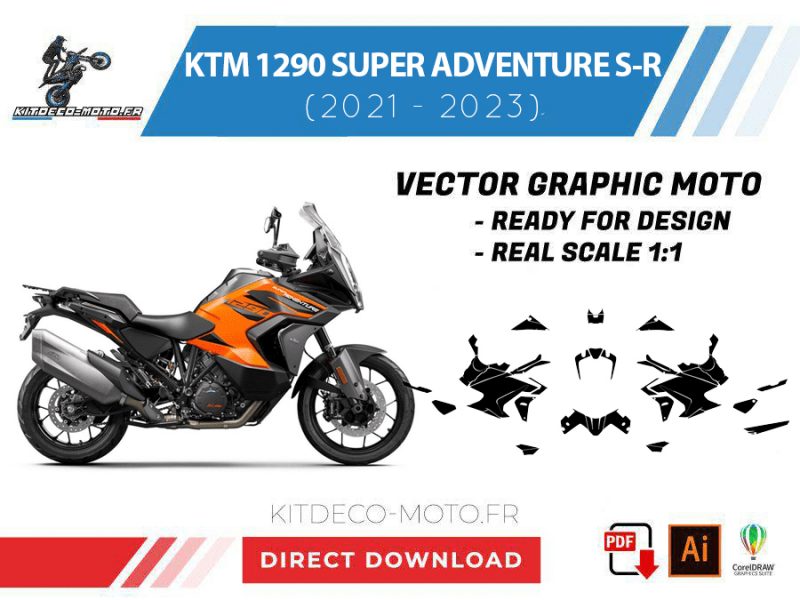 plantilla ktm 1290 super aventura sr (2021 2023) vector