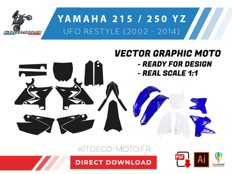 modello yamaha 125 / 250 yz ufo restyle (2002 2014) vettoriale