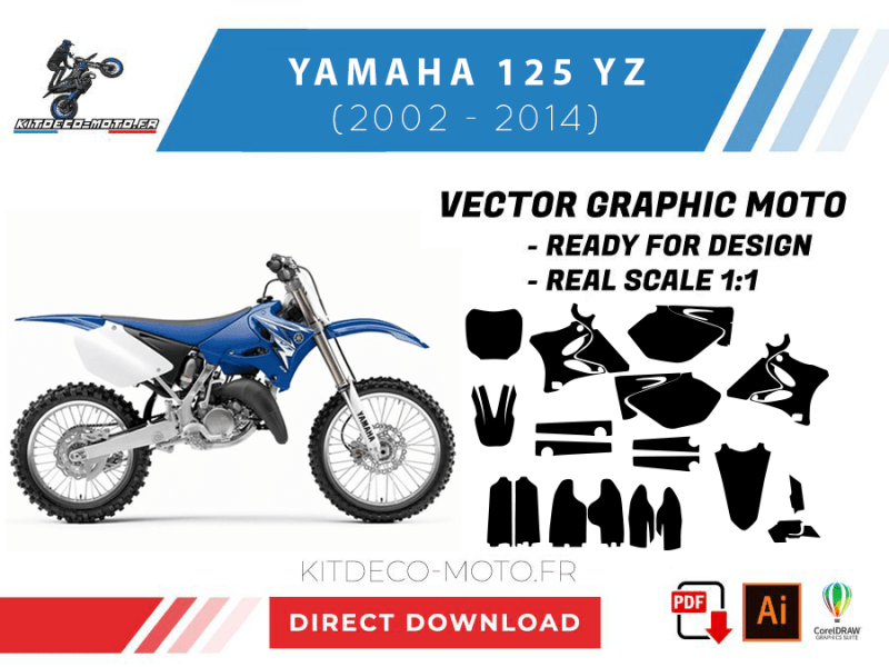 modello yamaha 125 yz (2002 2014) vettoriale
