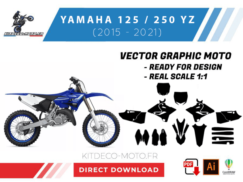 template yamaha 125 / 250 yz (2015 2021) vector