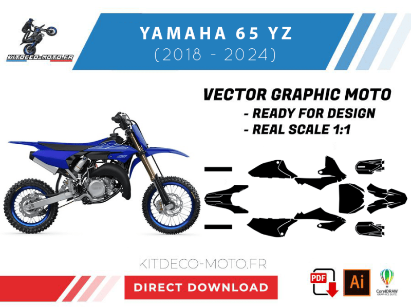 modello yamaha 65 yz (2018 2024) vettoriale