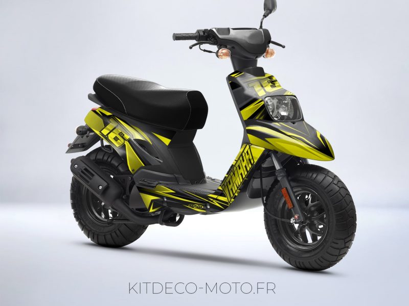 kit gráfico mbk booster (2004 2018) airon amarelo