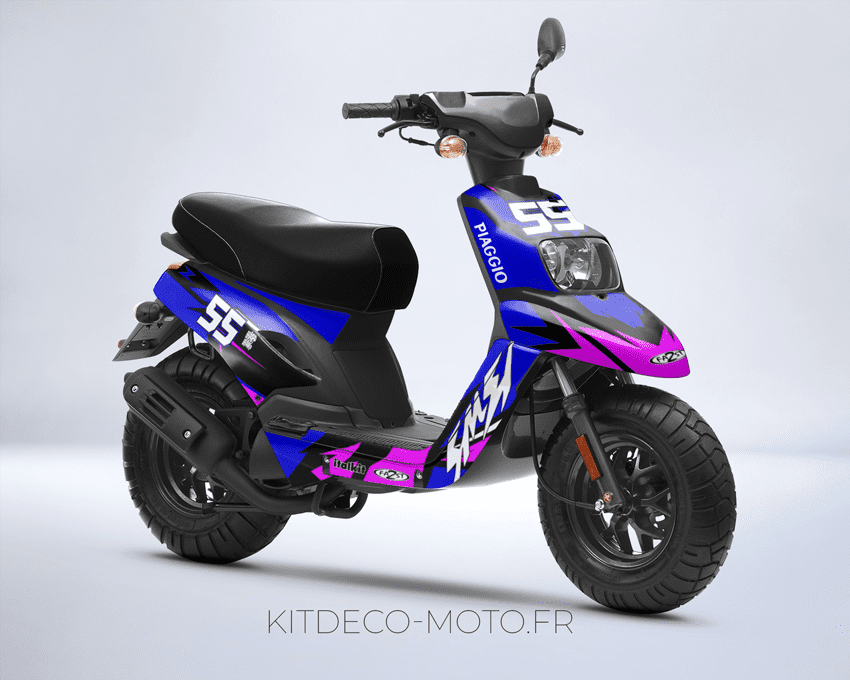 kit déco mbk booster (2004 2018) craft bleu / rose