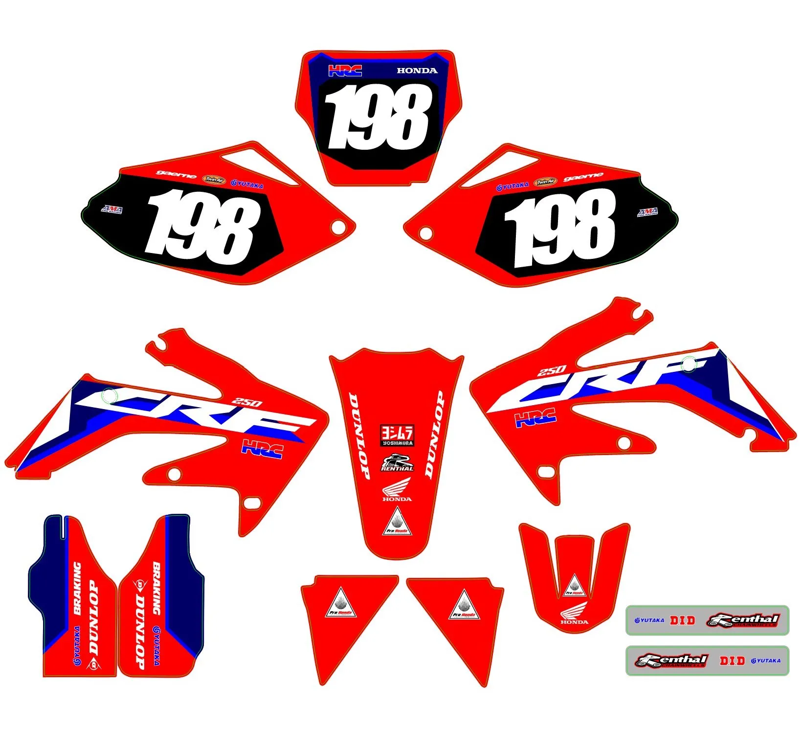kit déco honda 250 crf (2004 2005) origine
