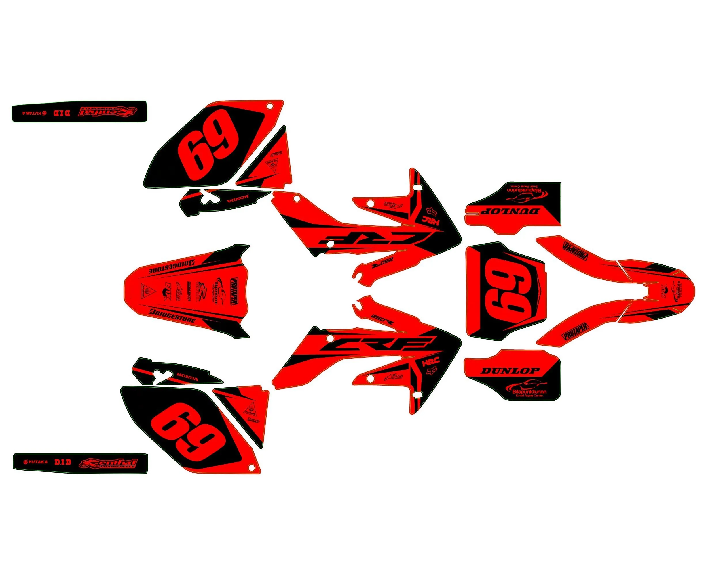 kit déco honda 250 crf (2004 2005) race noir