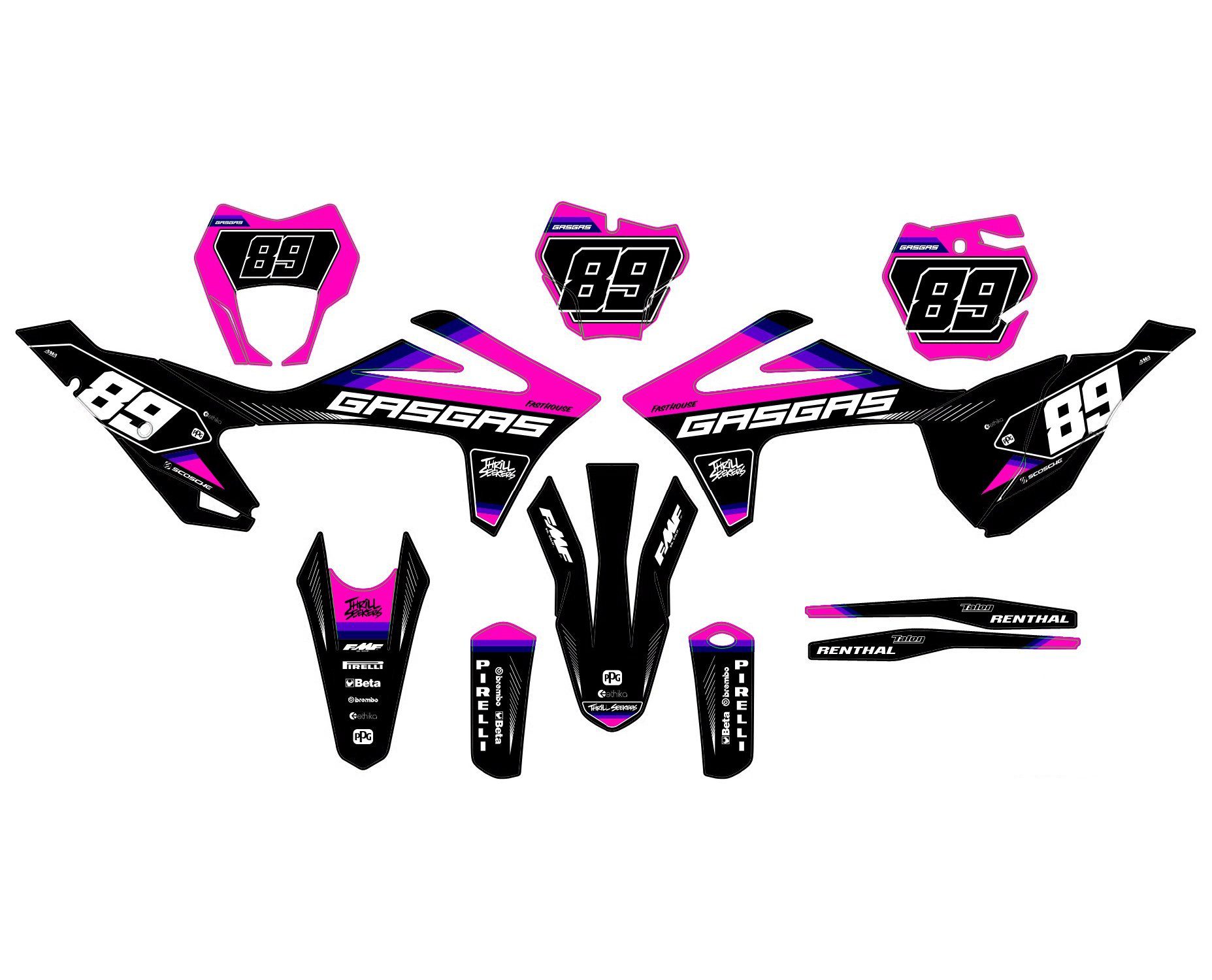 kit déco gasgas ec (2021 2023) fast rose