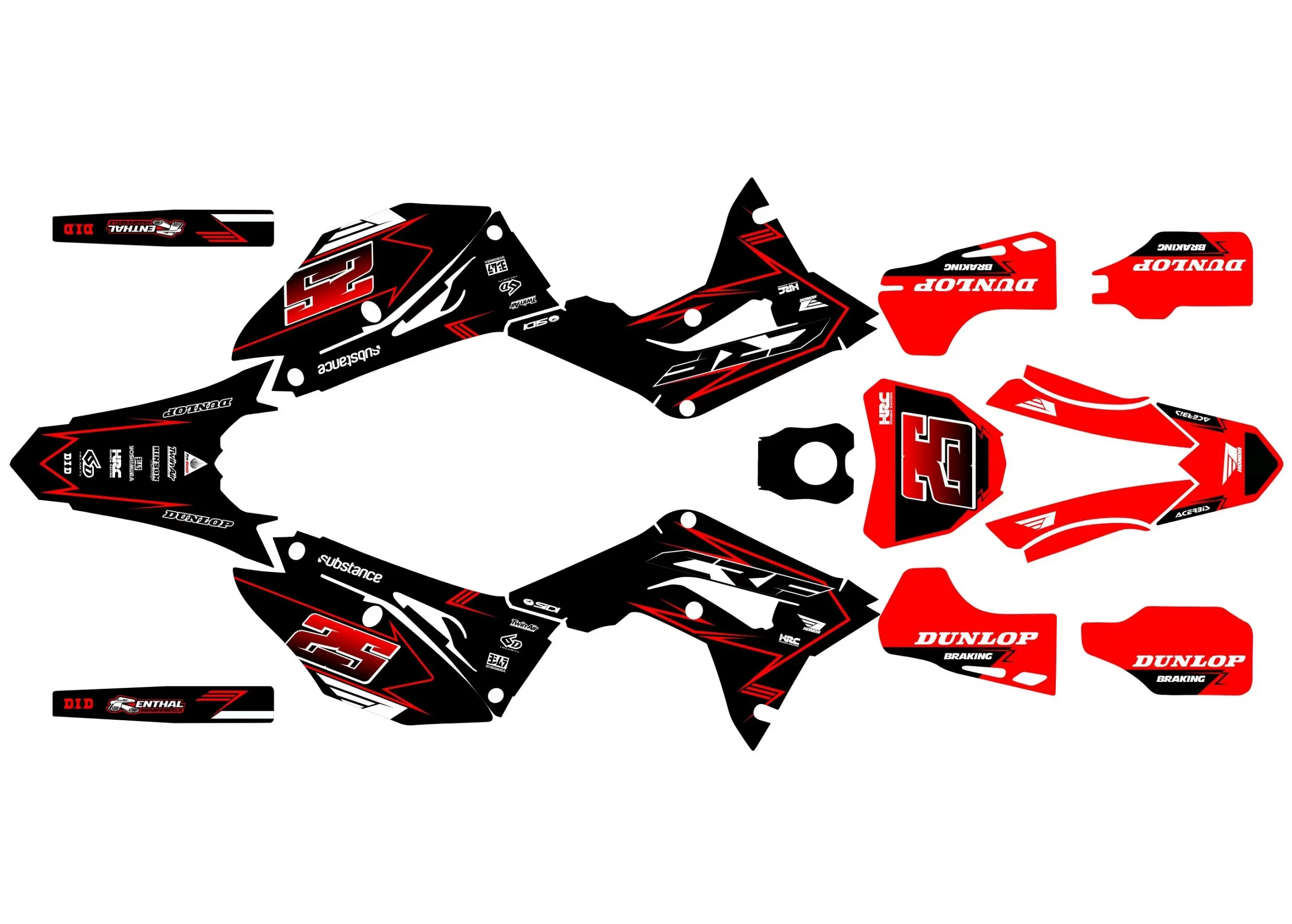 Honda 450 CRF Grafik-Kit (2017 2020) – Rennen Nr. 2