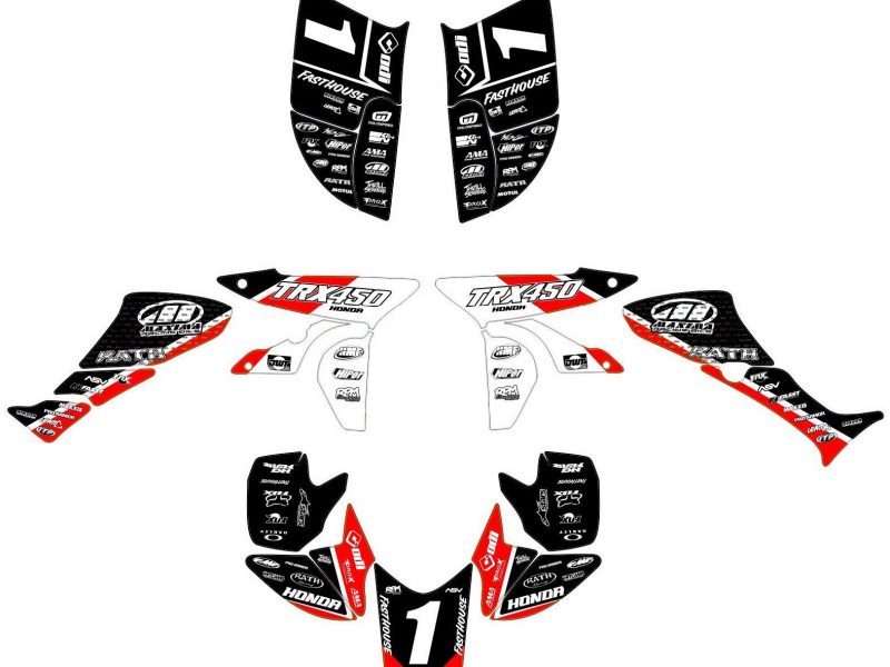 kit decorativo honda 450 trx racing rosso #2