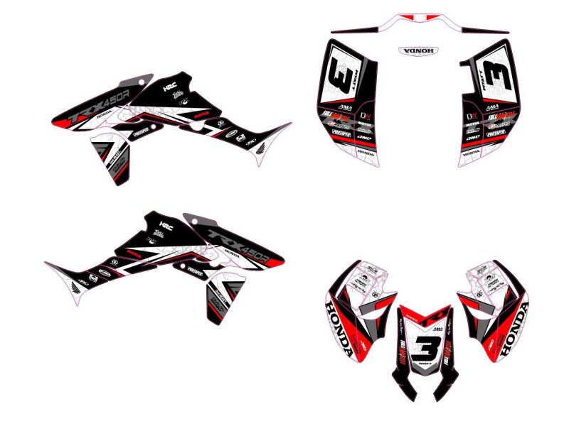 kit decorativo honda 450 trx racing rosso #3