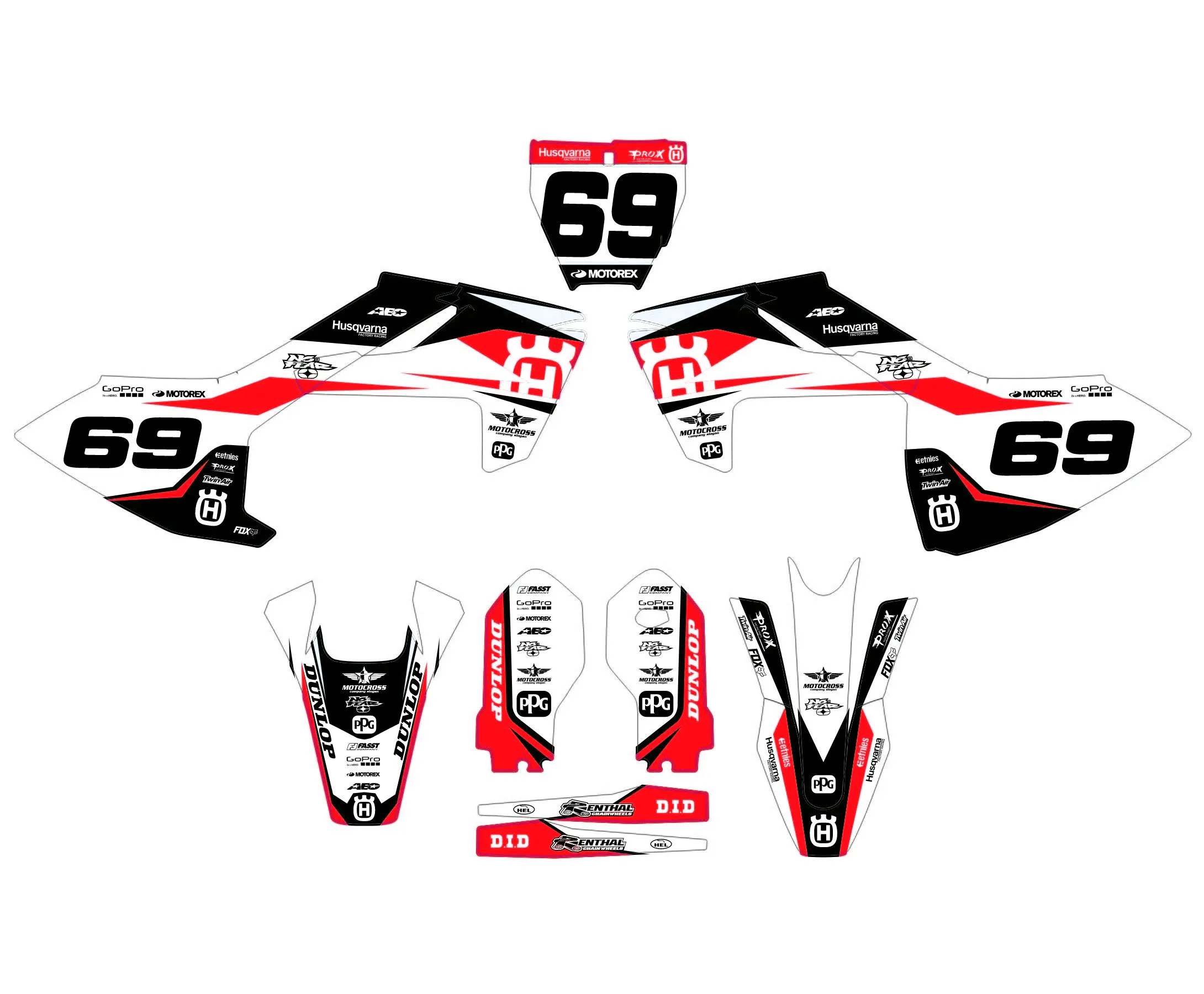 kit déco husqvarna 85 tc (2018 2024) race rouge