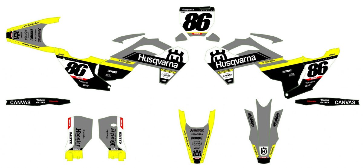 kit déco husqvarna 250 / 450 fc (2023 2024) husq gris