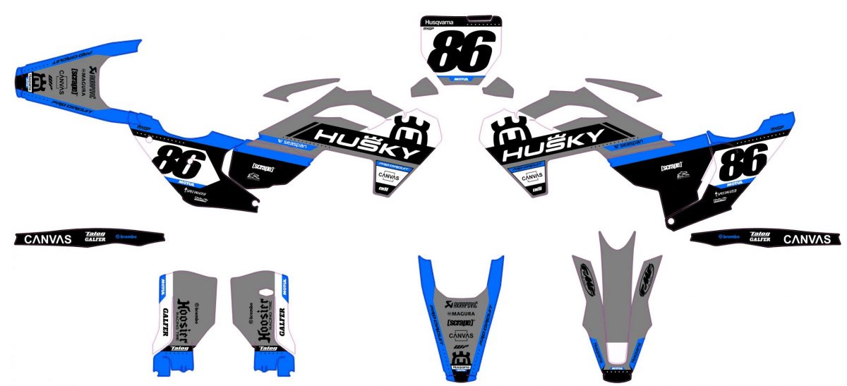 husqvarna 250 / 450 fc (2023 2024) racing blue graphic kit