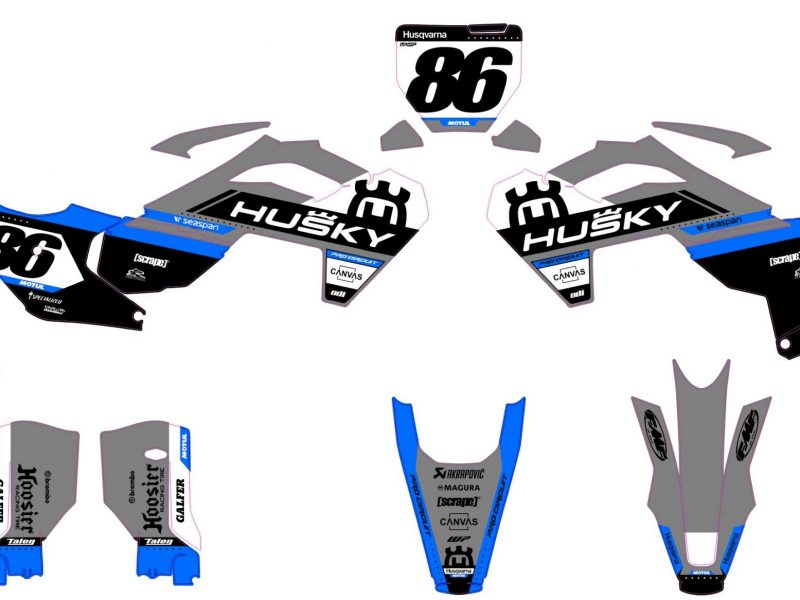 kit grafiche husqvarna 250 / 450 fc (2023 2024) blu racing