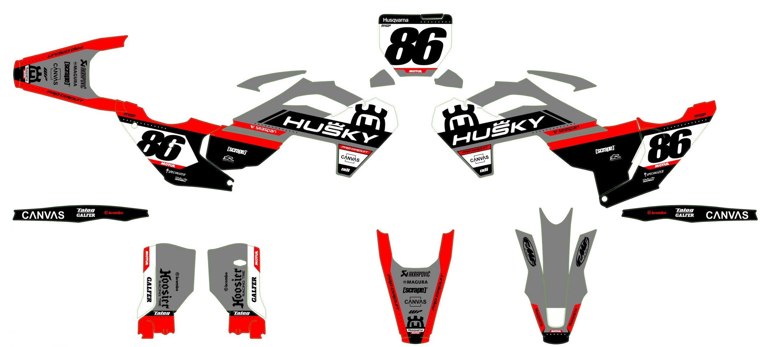kit déco husqvarna 250 / 450 fc (2023 2024) racing rouge