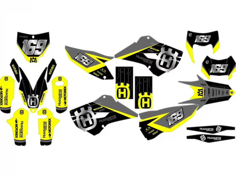 Kit grafiche gialle di fabbrica Husqvarna tc/fc (2014 2015).