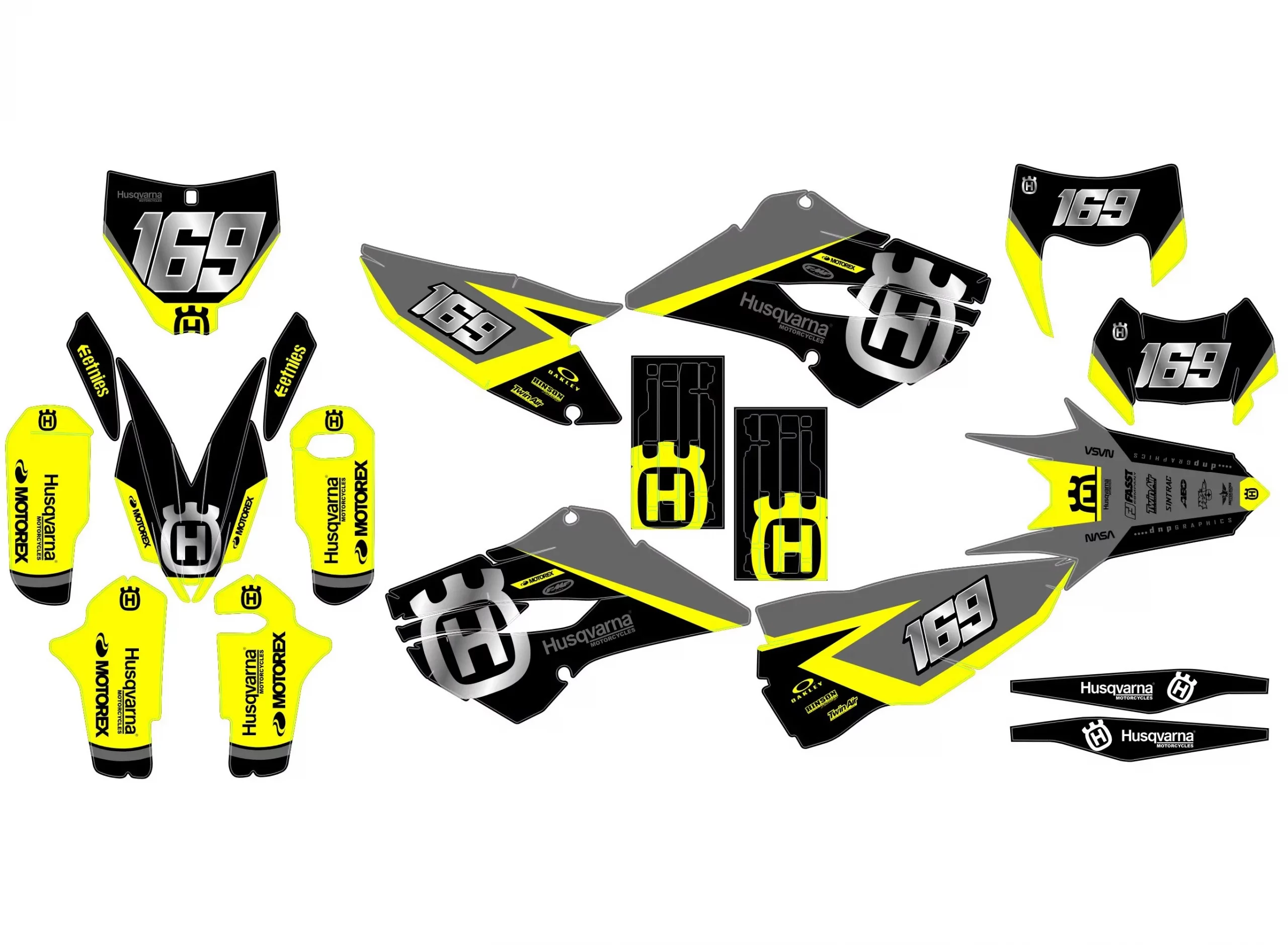 Husqvarna tc / fc (2014 2015) kit gráfico amarelo de fábrica