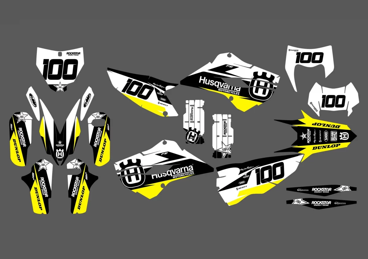 kit déco husqvarna tc / fc (2014 2015) race jaune