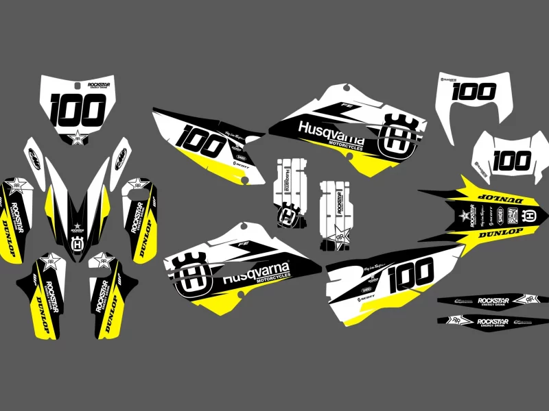 graphic kit husqvarna tc / fc (2014 2015) race yellow