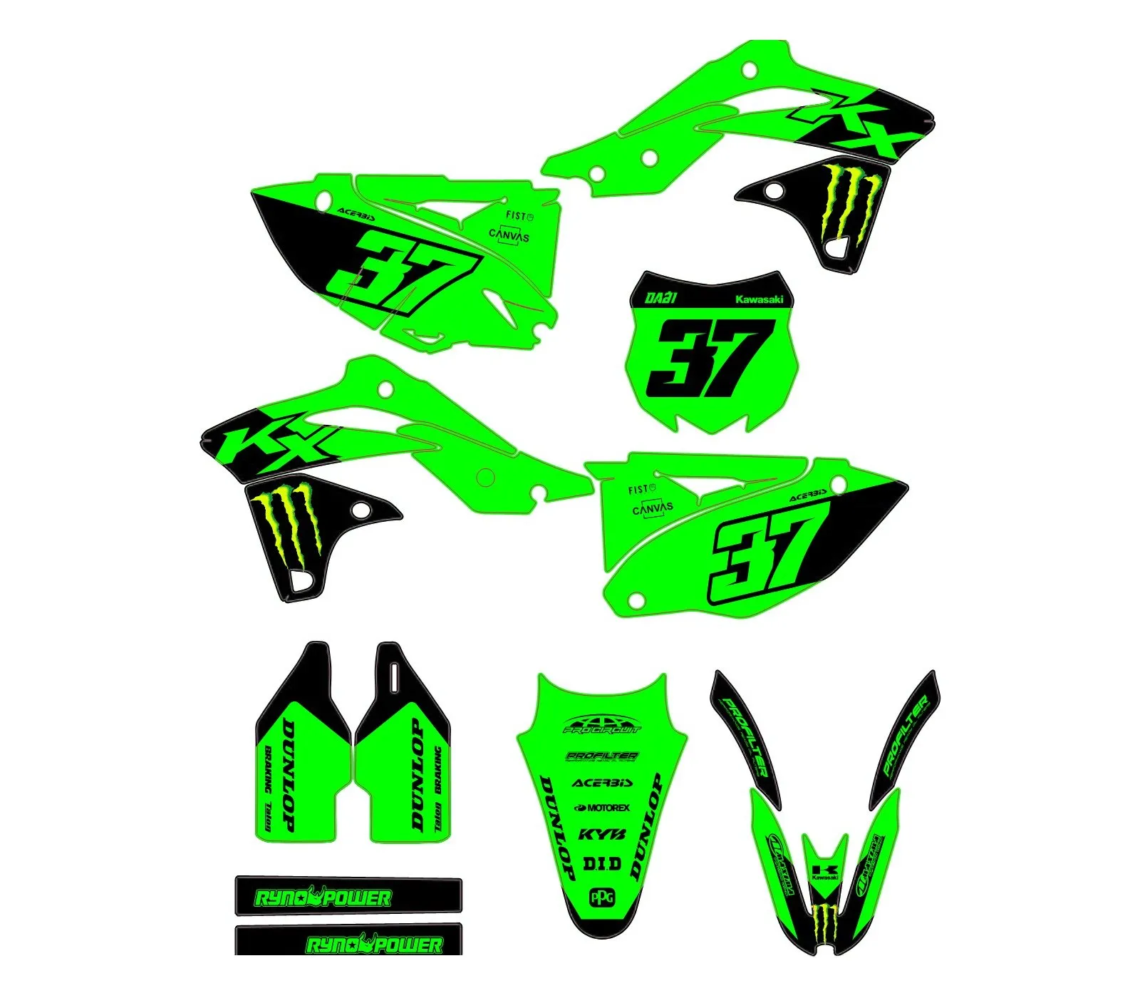 kit déco kawasaki 250 kxf (2013 2016) monster #2