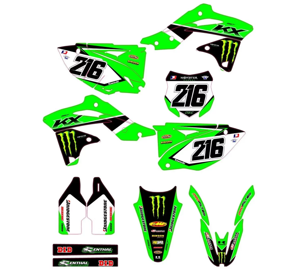 kit déco kawasaki 250 kxf (2013 2016) monster #3