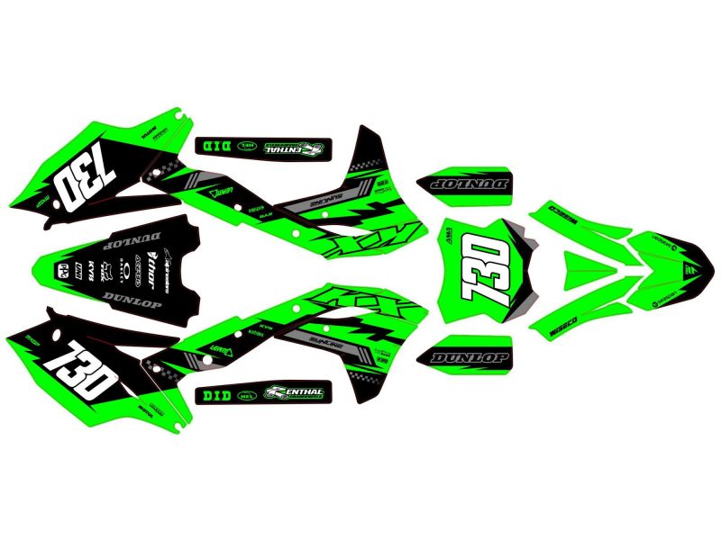 Kit grafiche verde corsa kawasaki 250 kxf (2017 2020).