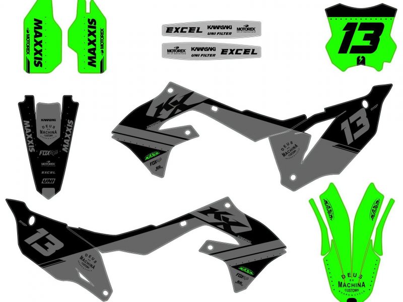 kawasaki 250 kxf (2021 2024) racing gray graphic kit
