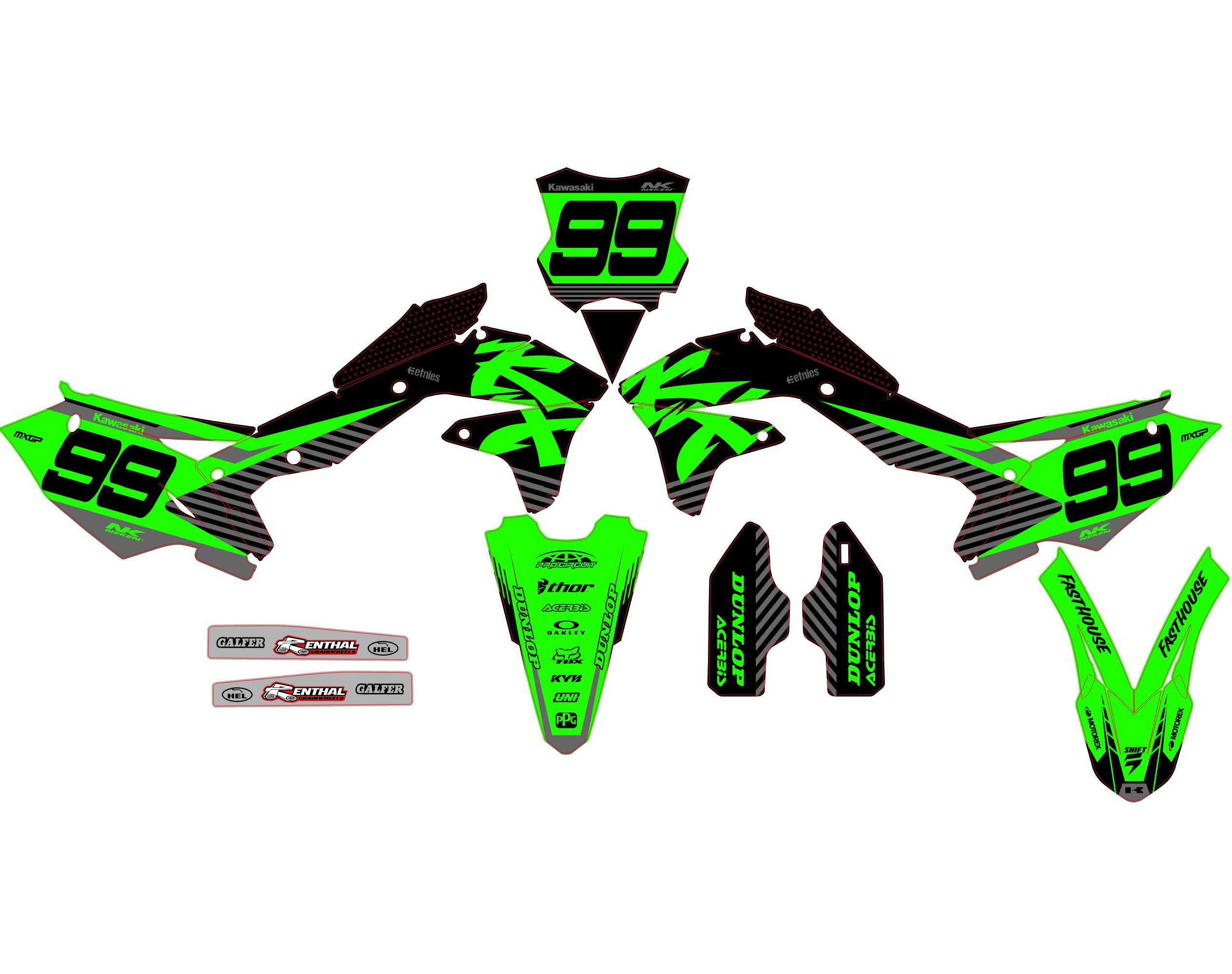 kit déco kawasaki 450 kxf (2016 2018) racing