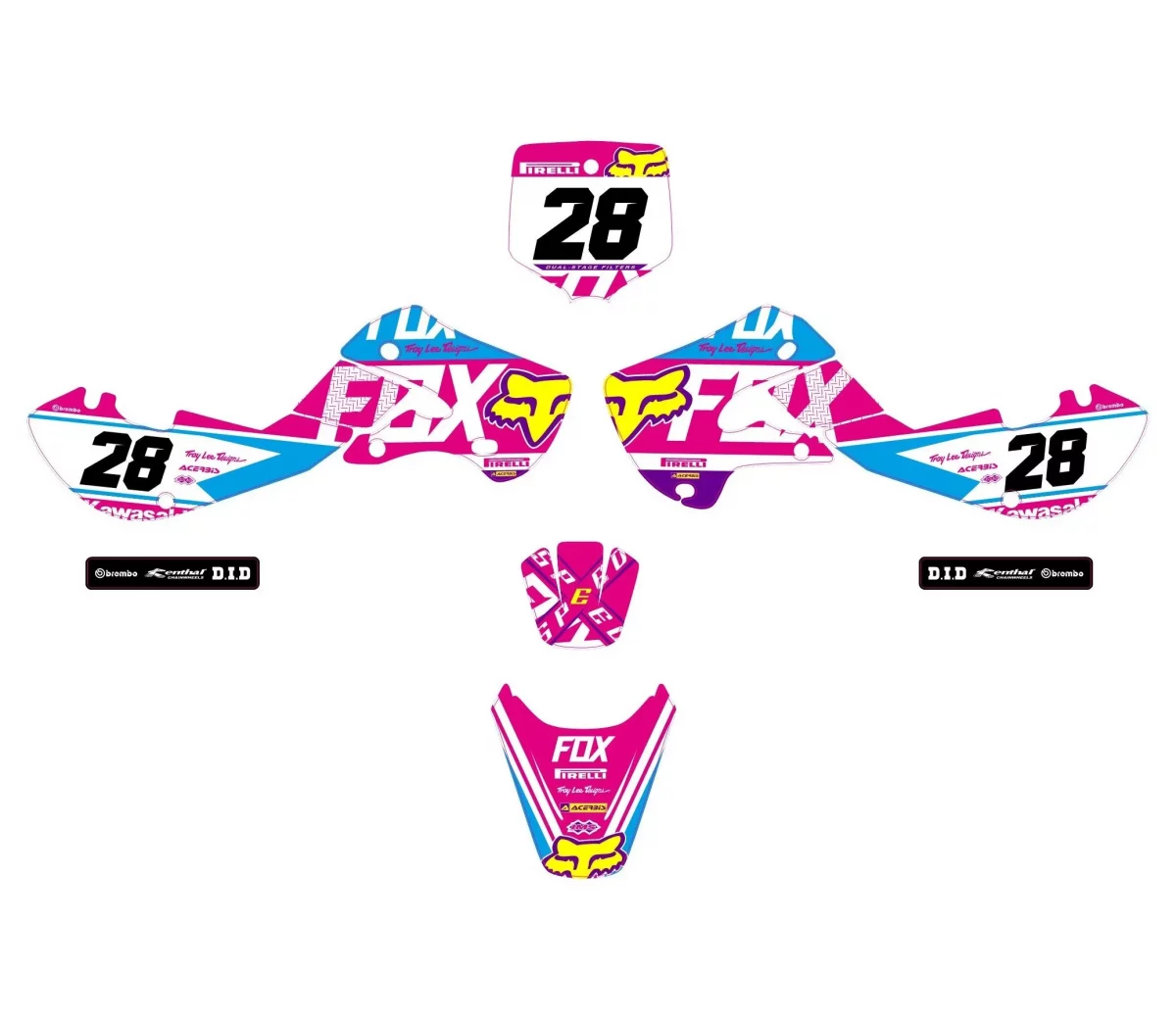 kit déco kawasaki 65 kx (2000 2024) fox