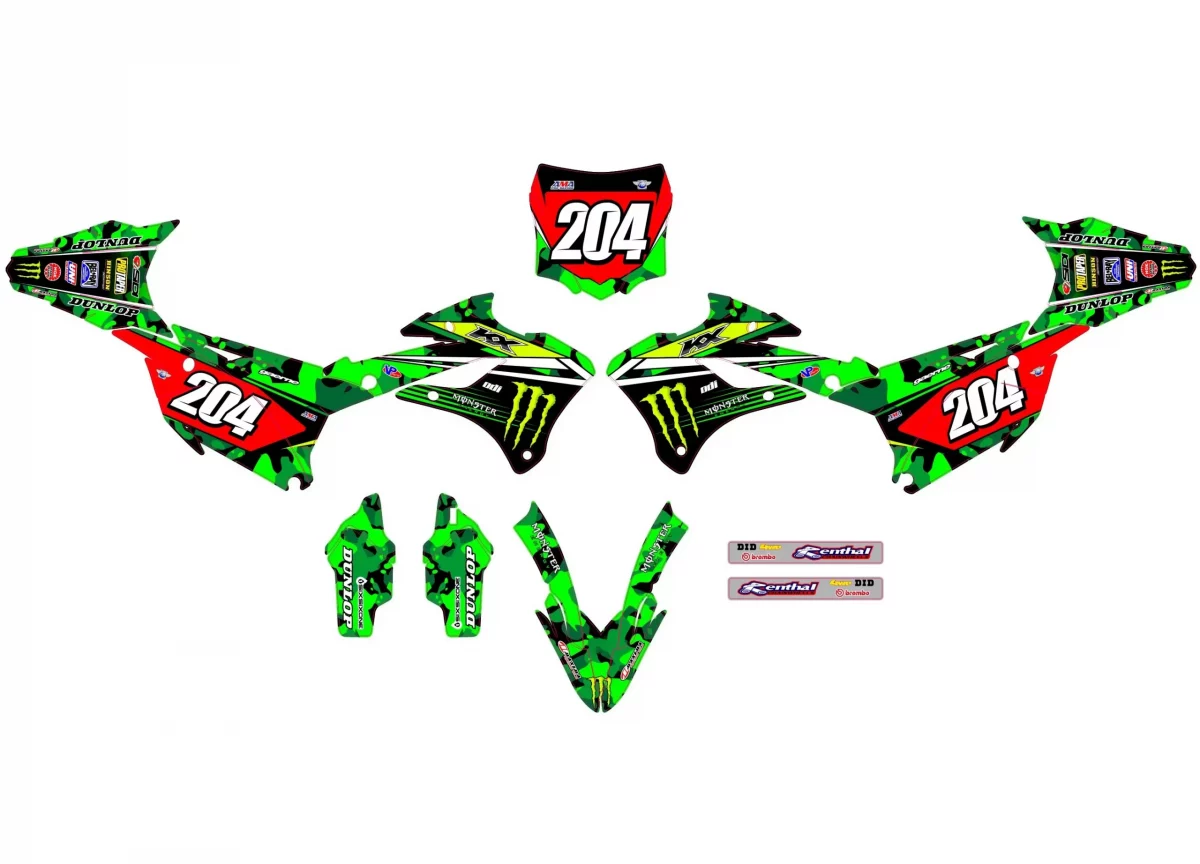 kit déco kawasaki 85 kx (2022 2024) camo monster