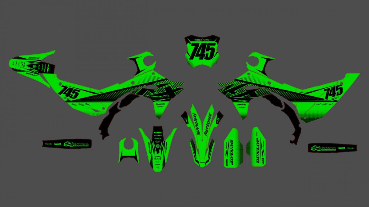 kit déco kawasaki 450 kxf (2024) airon vert