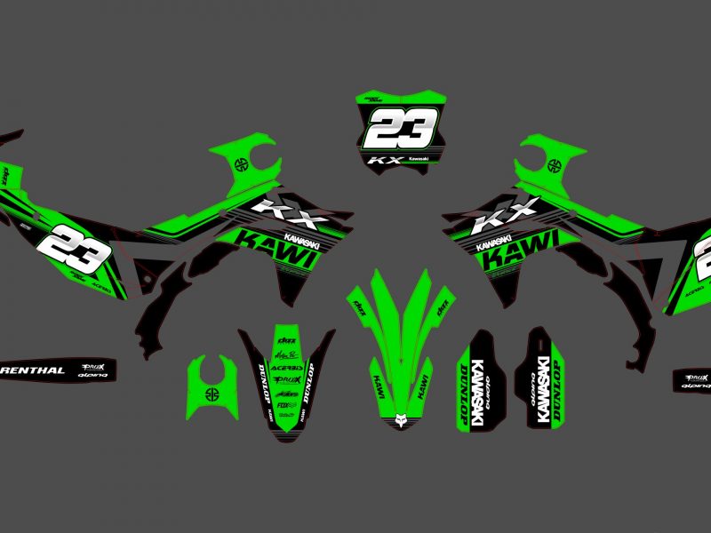 kawasaki 450 kxf (2024) racing green graphic kit