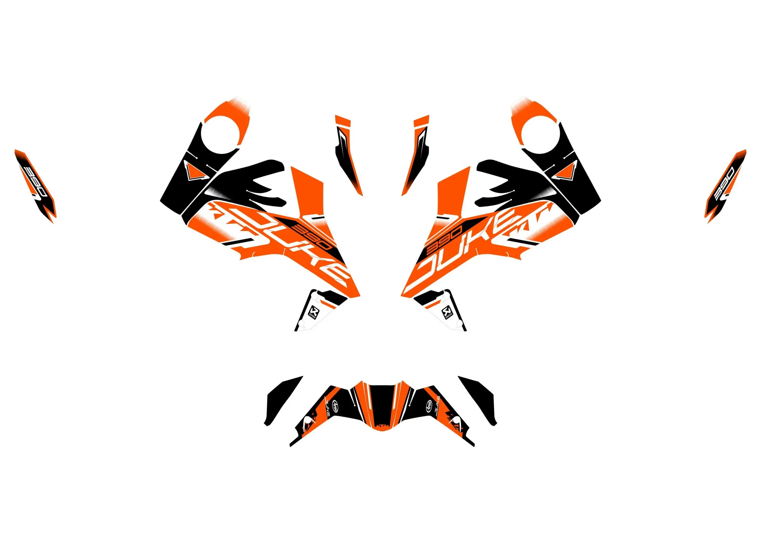 kit déco ktm 125 / 390 duke race orange
