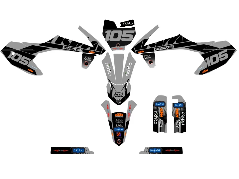 kit déco ktm 50 sx (2016 2023) race gris