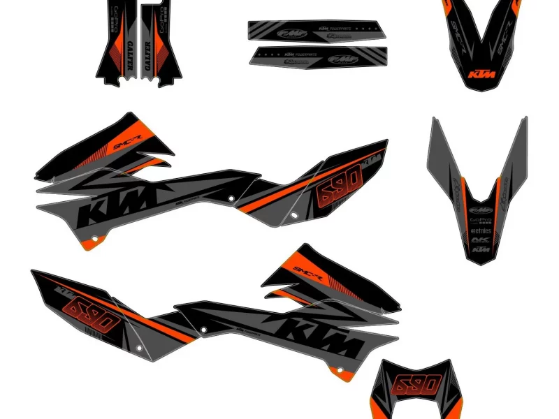ktm 690 smcr graphic kit (2012 2018) race orange
