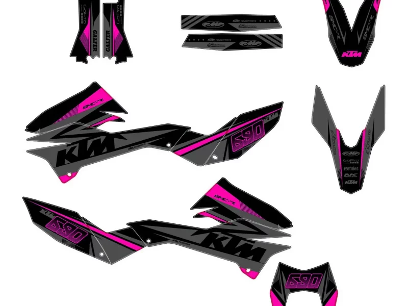 ktm 690 smcr (2012 2018) race pink graphic kit