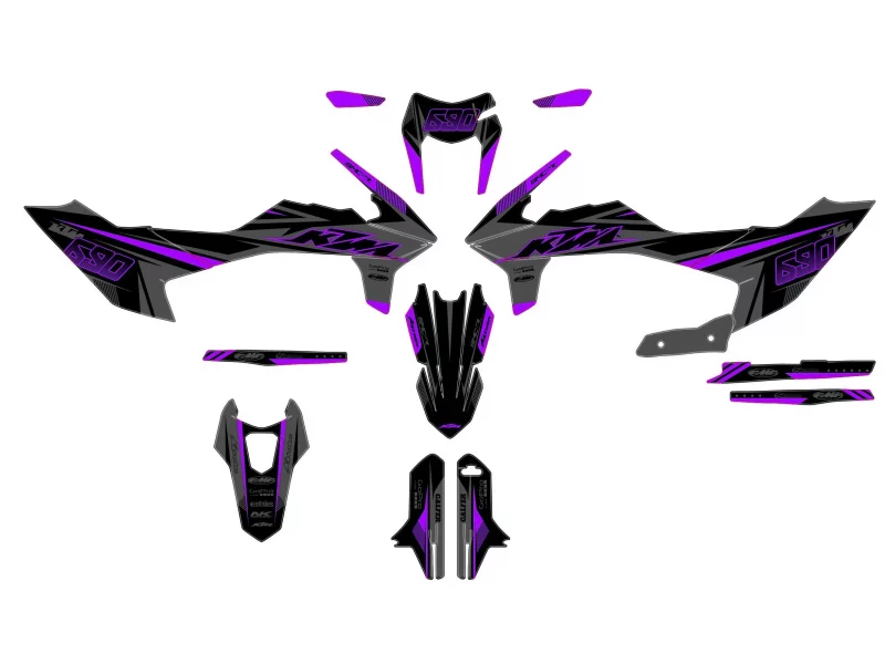 ktm 690 smcr graphic kit (2019 2024) gotam purple