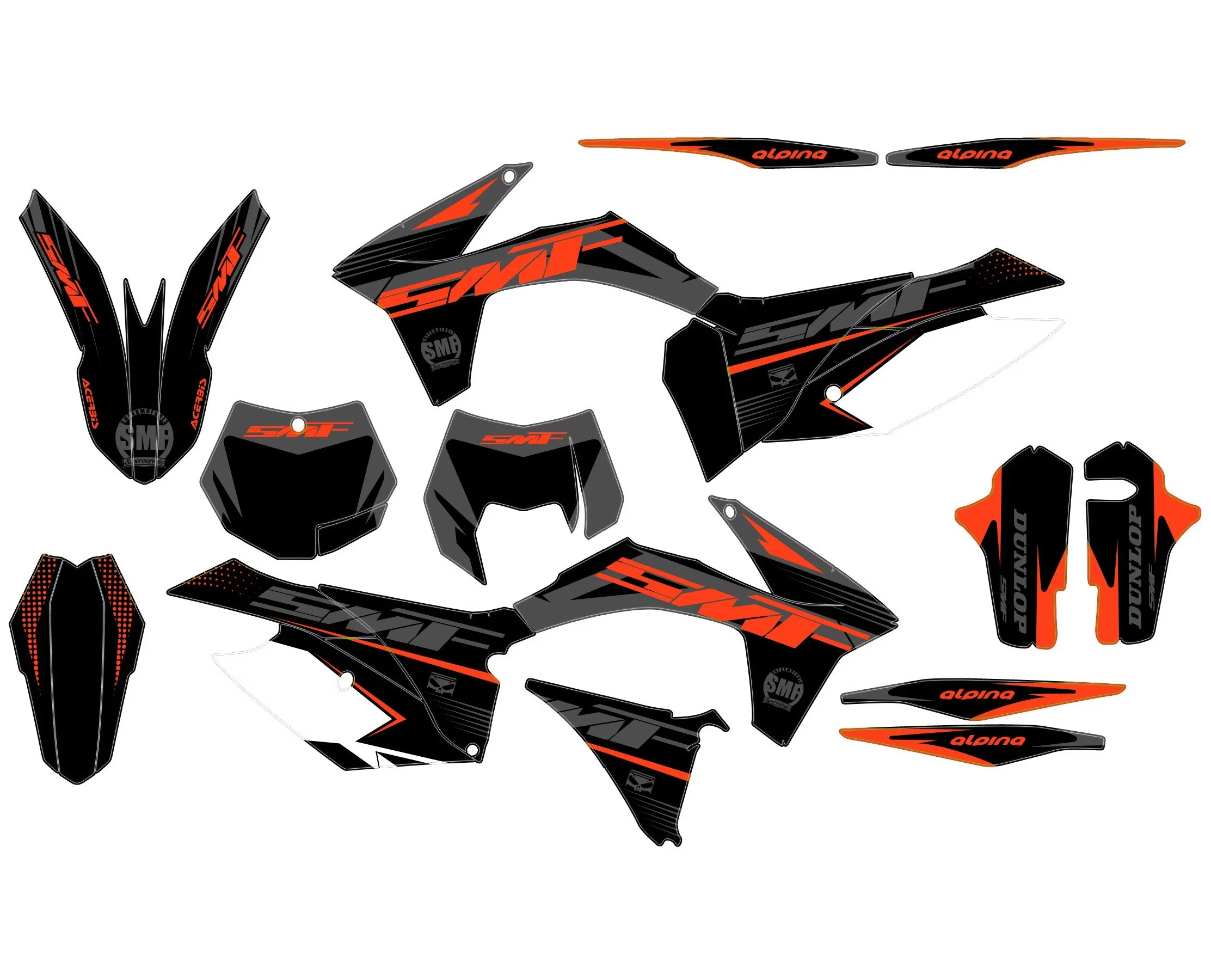 kit déco ktm exc / exc f (2012 2013) smf