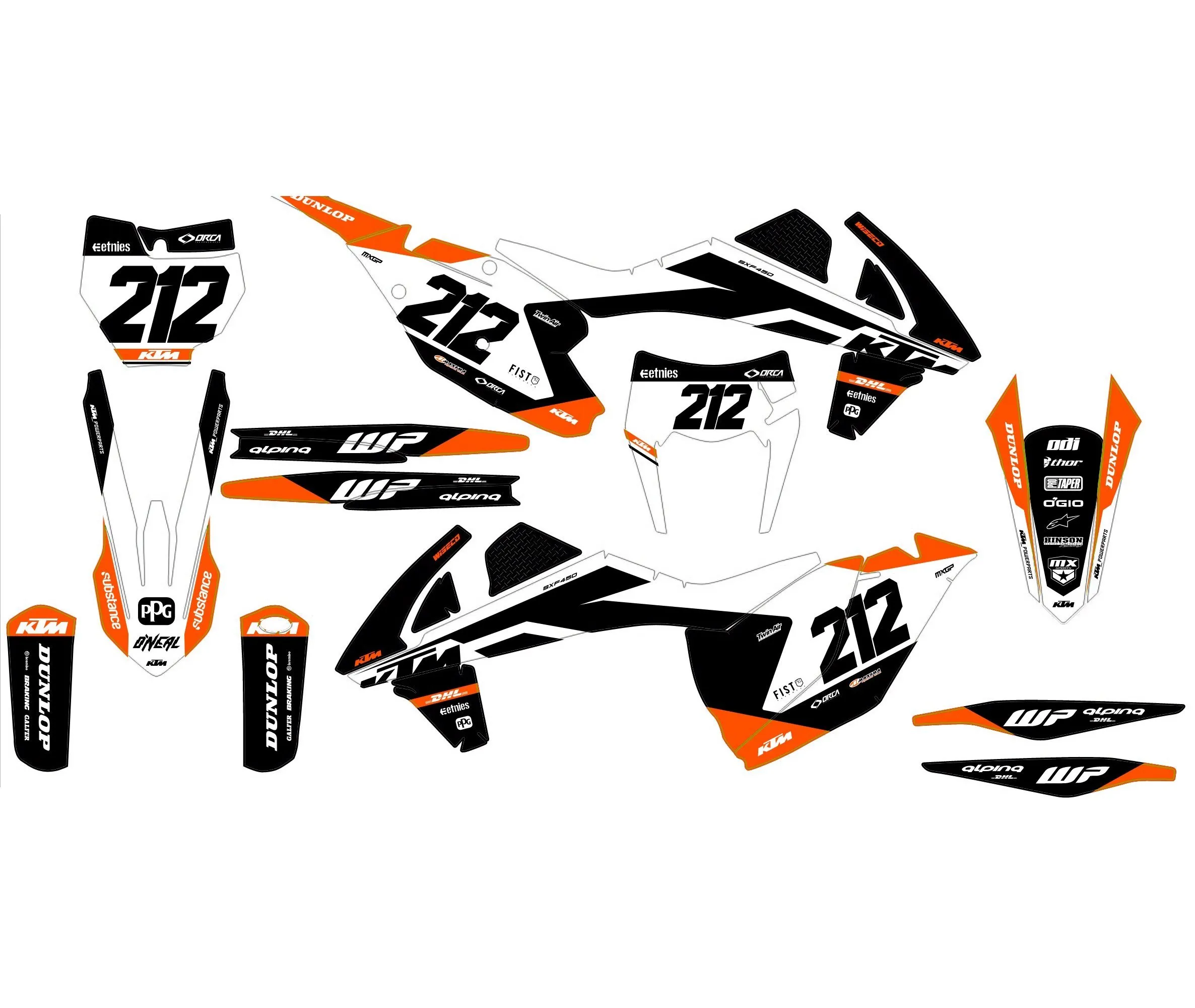 kit déco ktm exc / exc f (2017 2019) course
