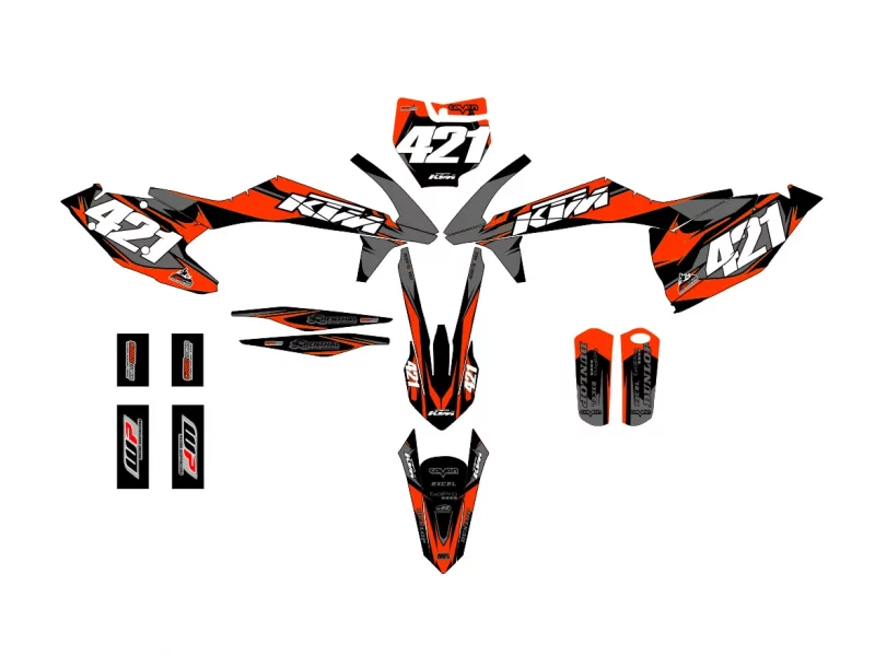 ktm exc / exc f (2017 2019) race gray graphic kit