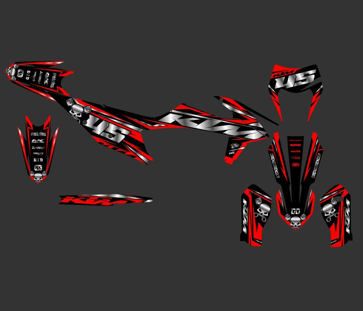 kit déco ktm exc / exc f (2020 2023) dayme rouge