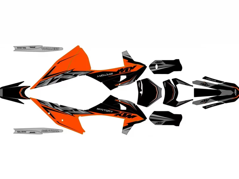 KTM exc / exc f (2020 2023) Grafik-Kit in niedrigem Orange