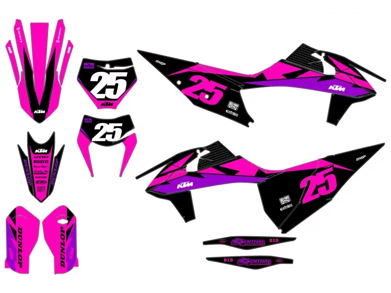 Kit grafiche race pink ktm exc / exc f (2020 2023).