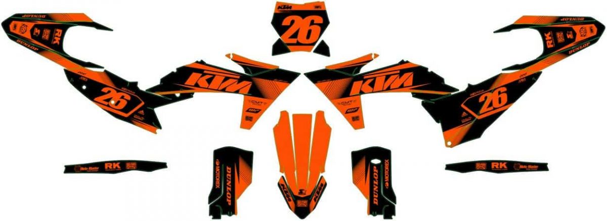 kit déco ktm exc / exc f (2024) airon orange