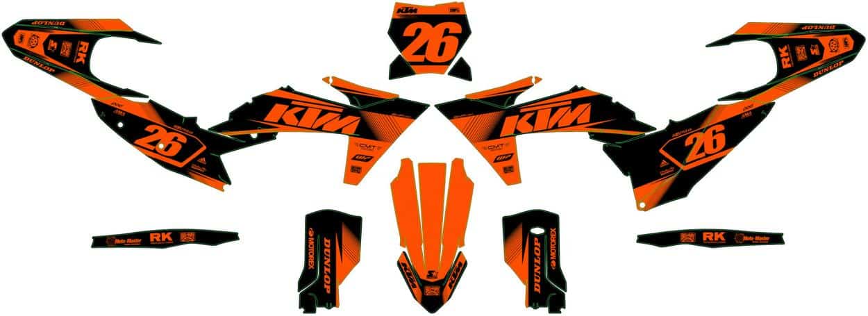 kit déco ktm exc / exc f (2024) airon orange