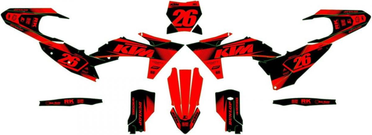 kit déco ktm exc / exc f (2024) airon rouge
