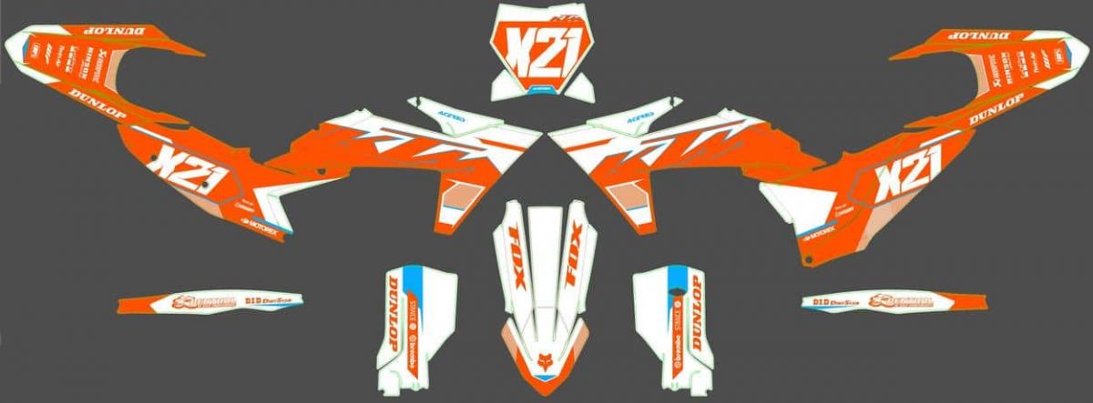 kit déco ktm exc / exc f (2024) factory blanc
