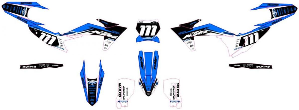 kit déco ktm exc / exc f (2024) flash bleu
